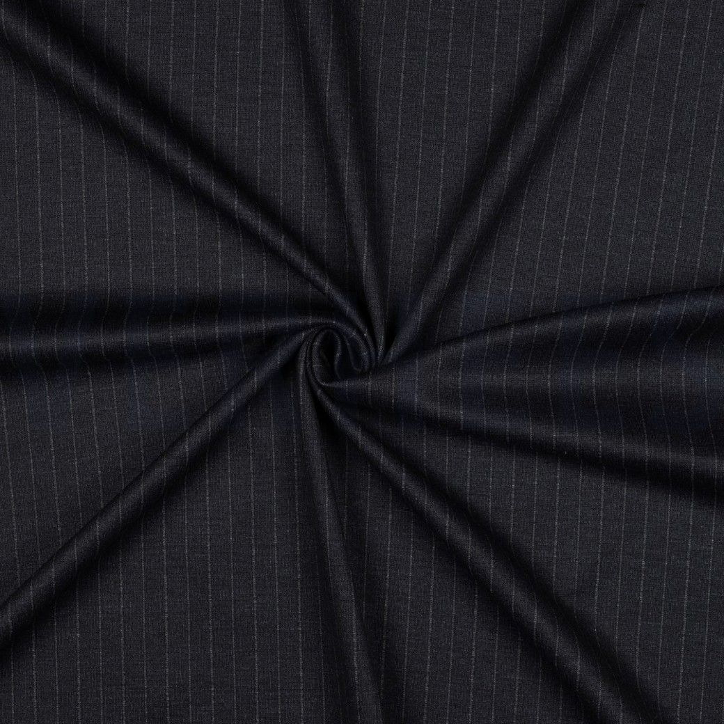 Suiting Fabric Vicenza Pinstripe Navy