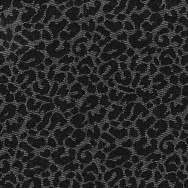 10.5 oz Jacquard Denim Fabric Leopard Black