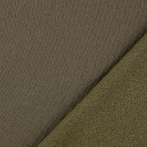 Sweatshirt Fabric Olive Green Fleece Backed 0836