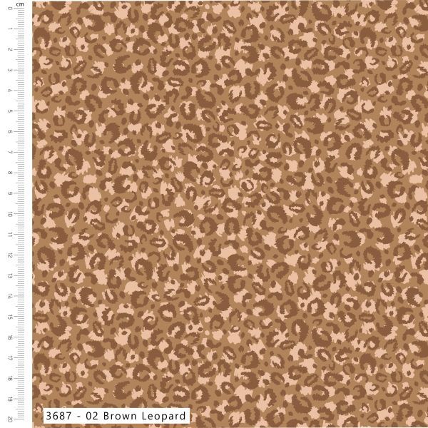 The Craft Cotton Company Amethyst Jungle Brown Leopard