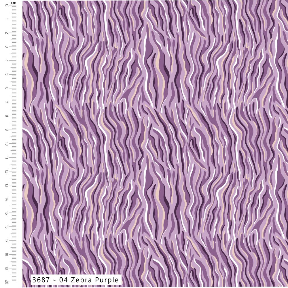 The Craft Cotton Company Amethyst Jungle Zebra Purple