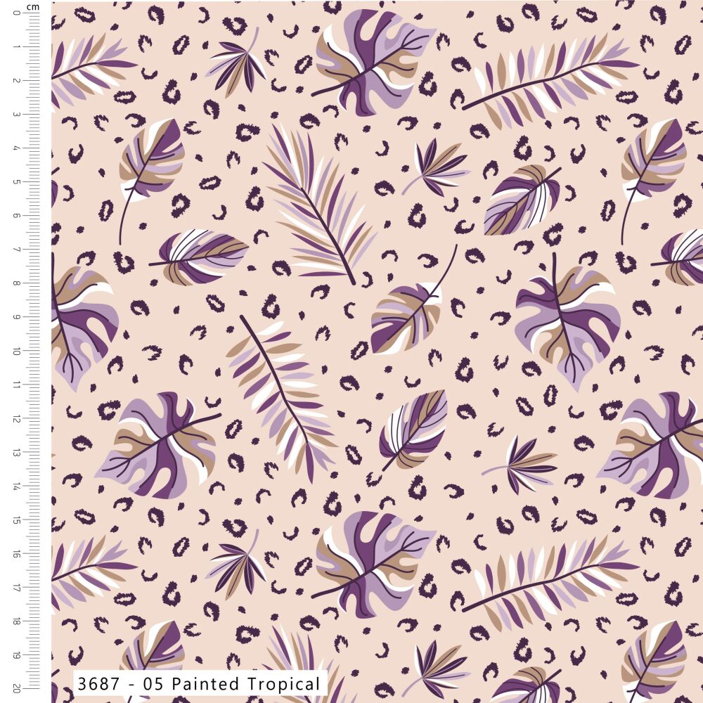 The Craft Cotton Company Amethyst Jungle Tropical Leaves