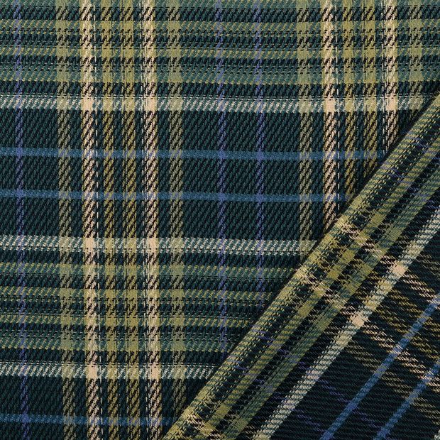 Viscose Blend fabric yarn dyed Checks Green