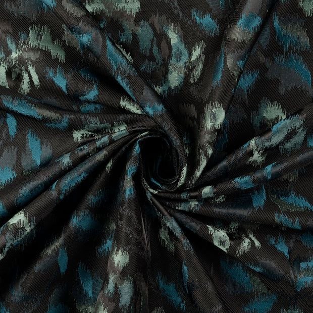 Jacquard Fabric Black Petrol