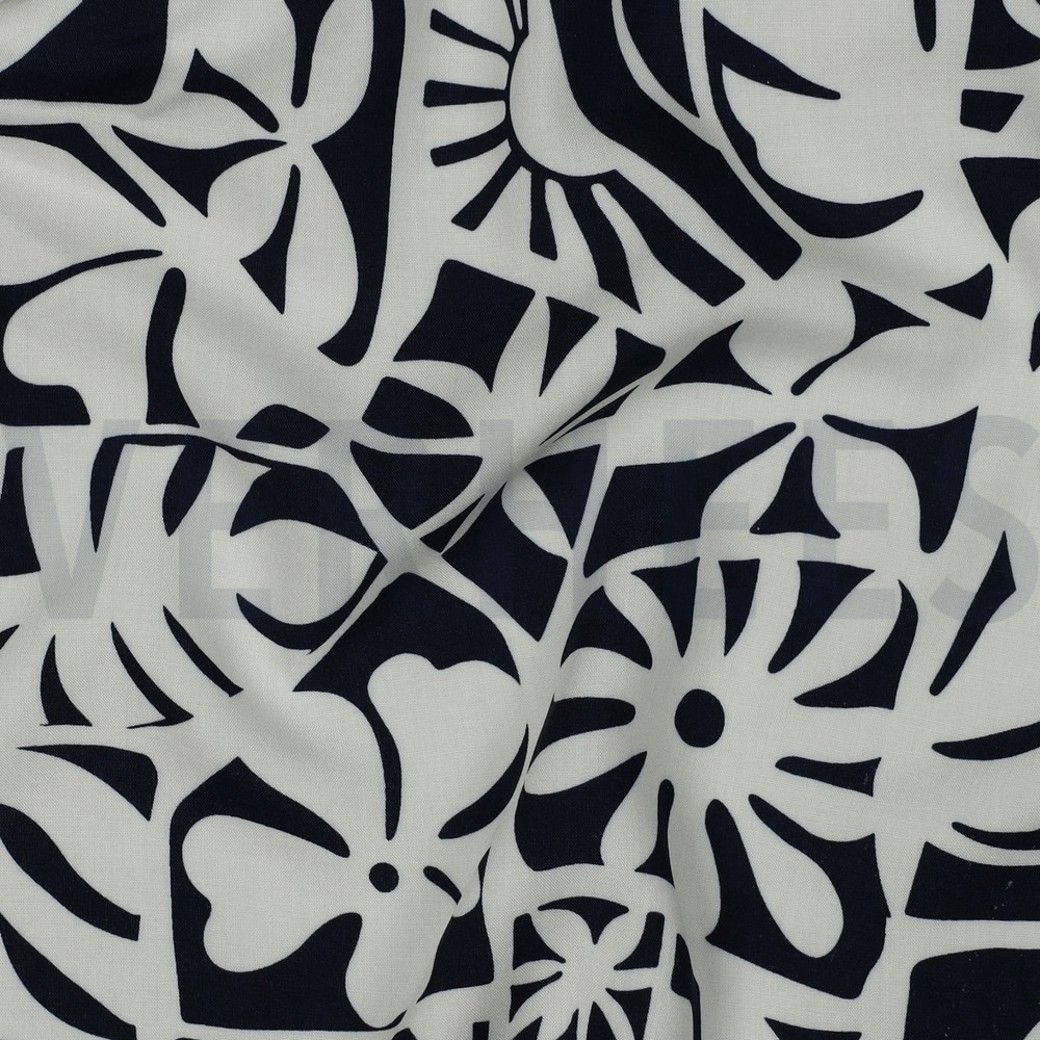 Lenzing Ecovero Geometric Navy