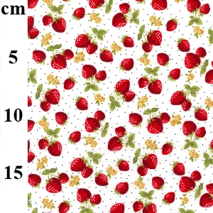 Cotton Poplin Fabric Strawberries