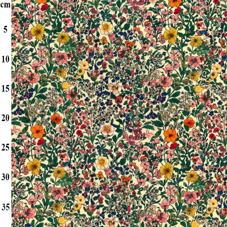Cotton Poplin Fabric Ditzy Flowers