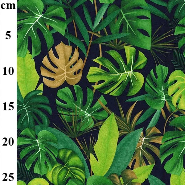 Cotton Poplin Fabric Palm Leaves