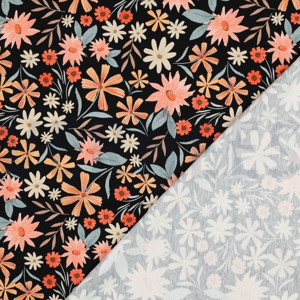 Digital Cotton Jersey Flowers