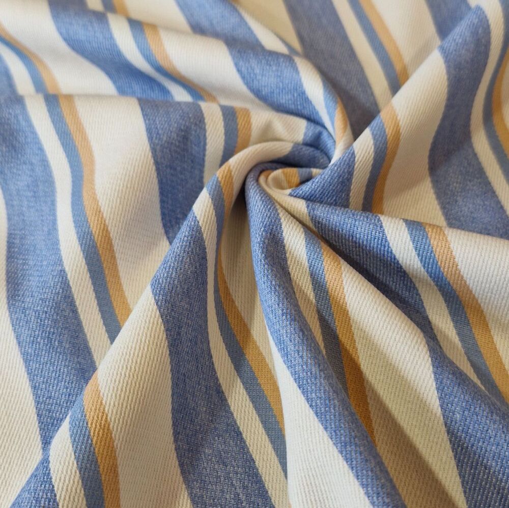 Denim Yarn Dyed Stripes Camel / Blue