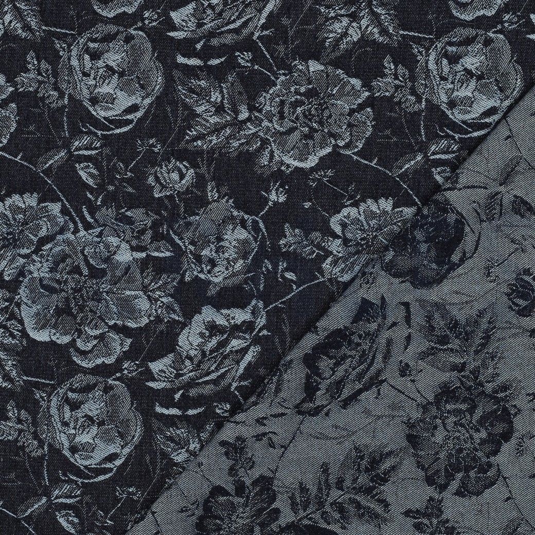 Jacquard Denim Fabric Florals