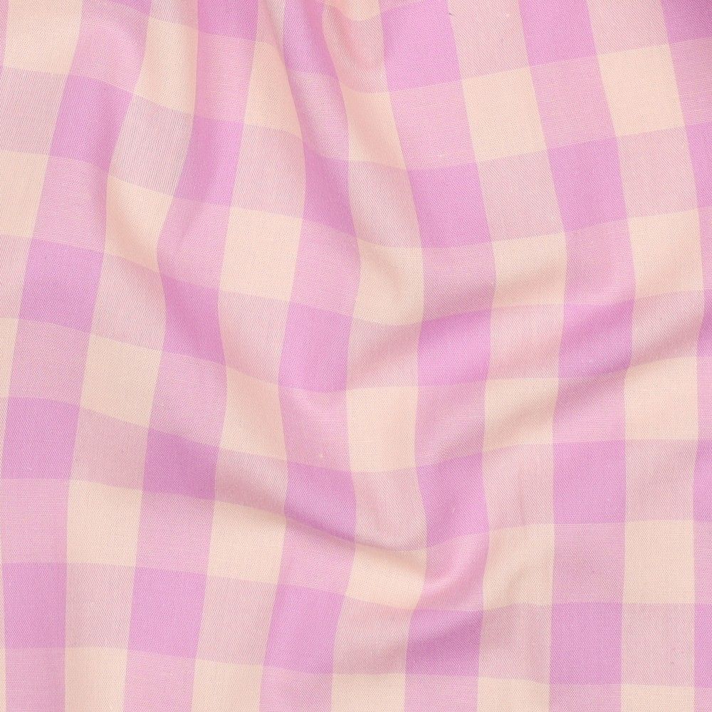 COTTON YARN DYED CHECKS - PINK/ORNAGE