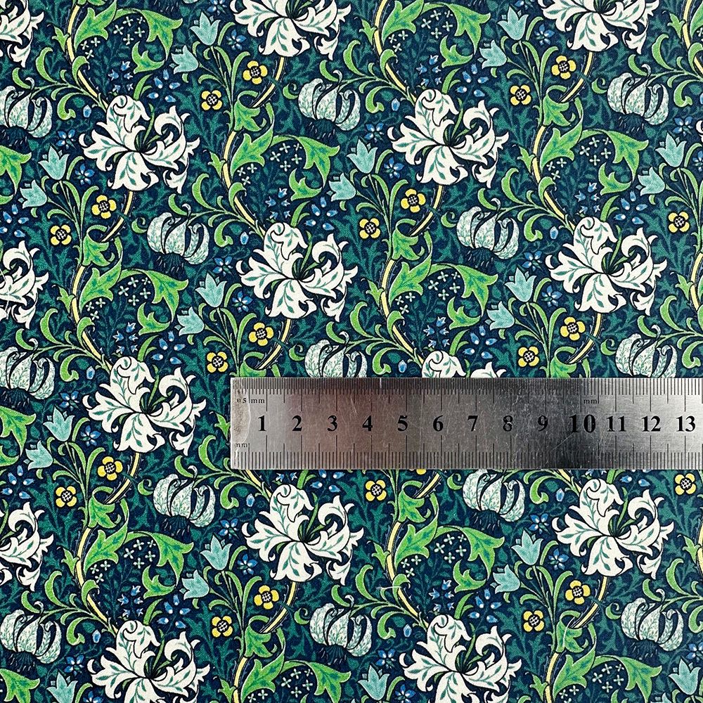 William Morris Golden Lily Marine Digitally Printed Cotton