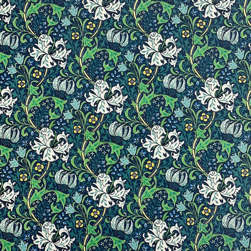 William Morris Golden Lily Marine Digitally Printed Cotton