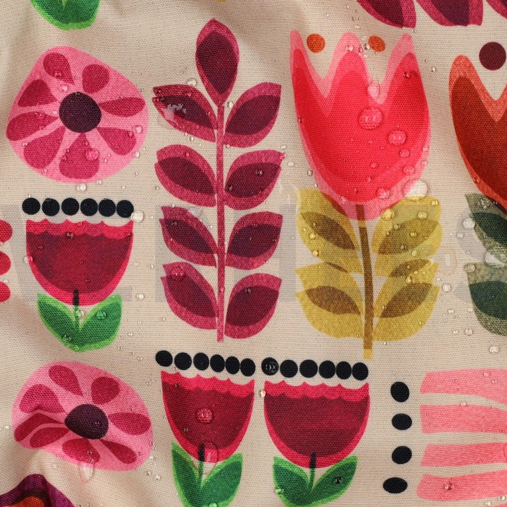 TABLECLOTH DIGITAL WATER REPELLENT FLOWERS