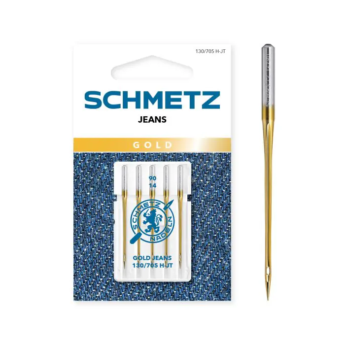 SCHMETZ JEANS GOLD SIZE 90 PACK OF 5 CARDED