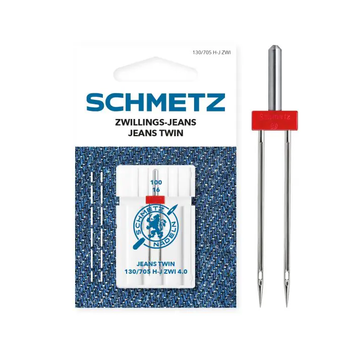 SCHMETZ TWIN JEANS 4MM SIZE 100 PACK OF 1 CARDED