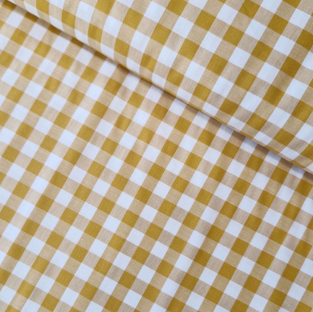 Yarn Dyed Cotton Gingham Fabric Ochre