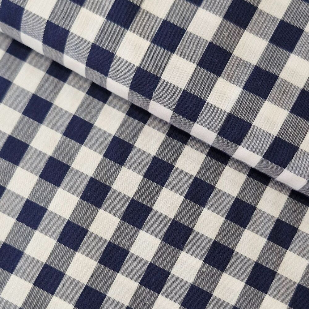 Yarn Dyed Cotton Gingham Fabric Navy