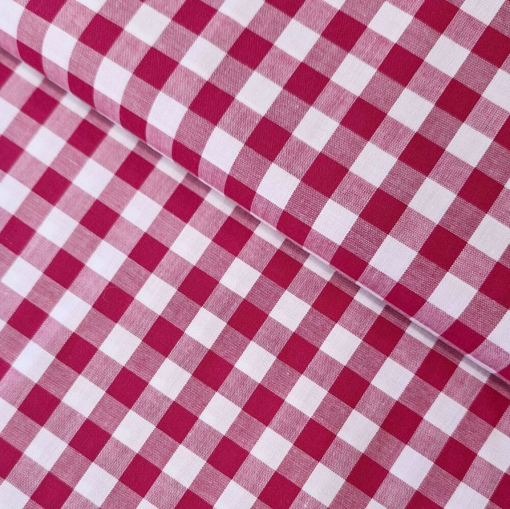 Yarn Dyed Cotton Gingham Fabric Raspberry Red