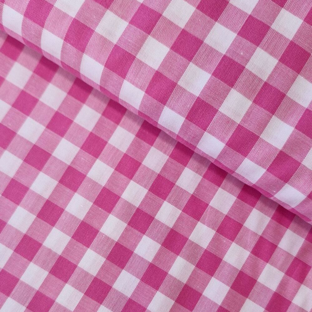 Yarn Dyed Cotton Gingham Fabric Cerise Pink