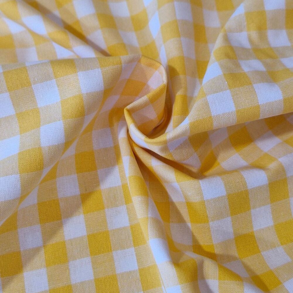 Yarn Dyed Cotton Gingham Fabric Yellow
