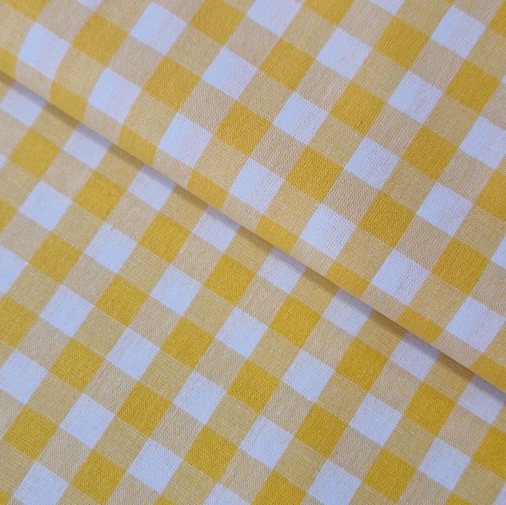 Yarn Dyed Cotton Gingham Fabric Yellow