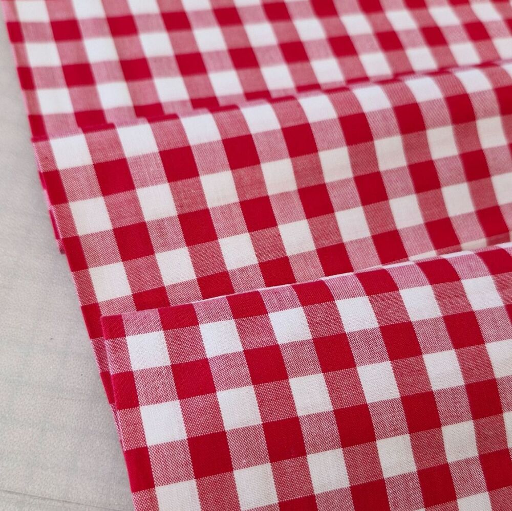 Yarn Dyed Cotton Gingham Fabric Red