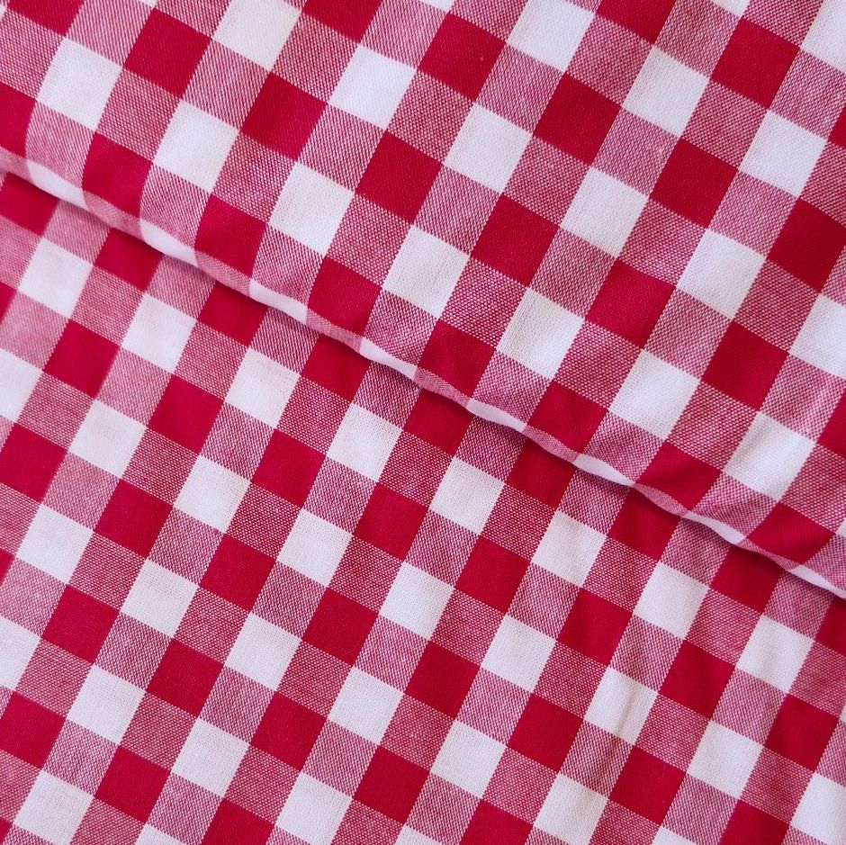 Yarn Dyed Cotton Gingham Fabric Red