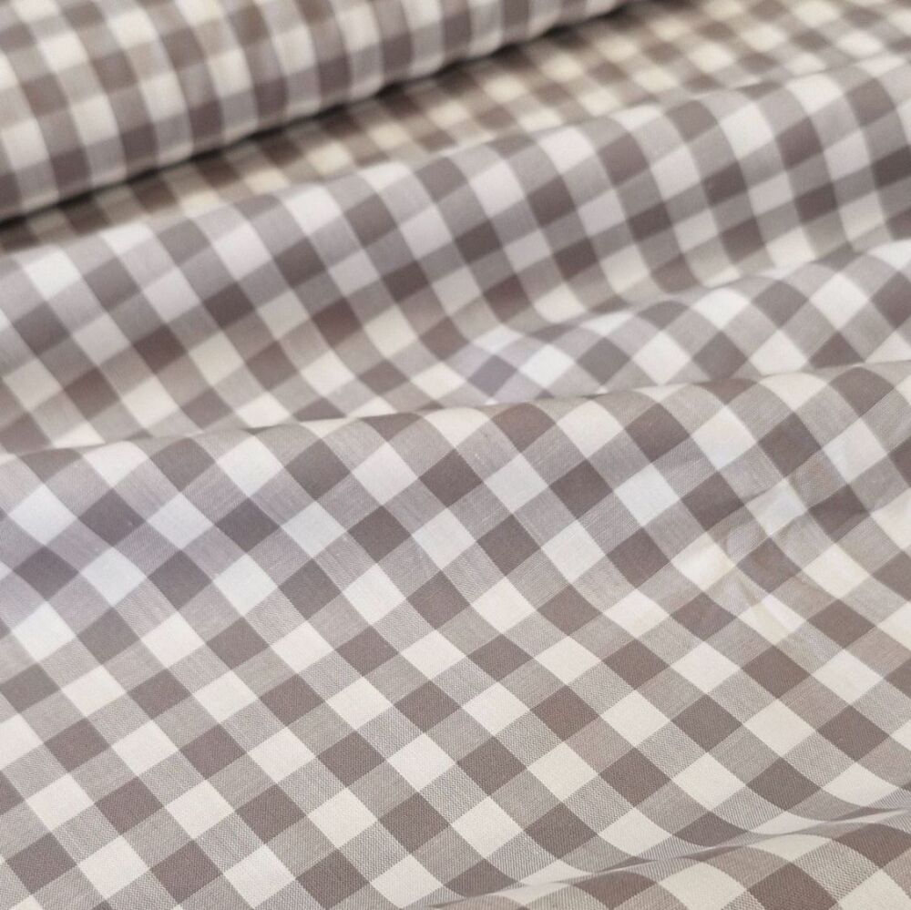 Yarn Dyed Cotton Gingham Fabric Grey