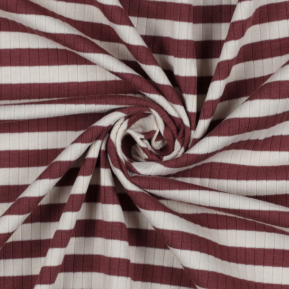 Jersey Ribbed YARN DYED STRIPE - DARK BLUSH