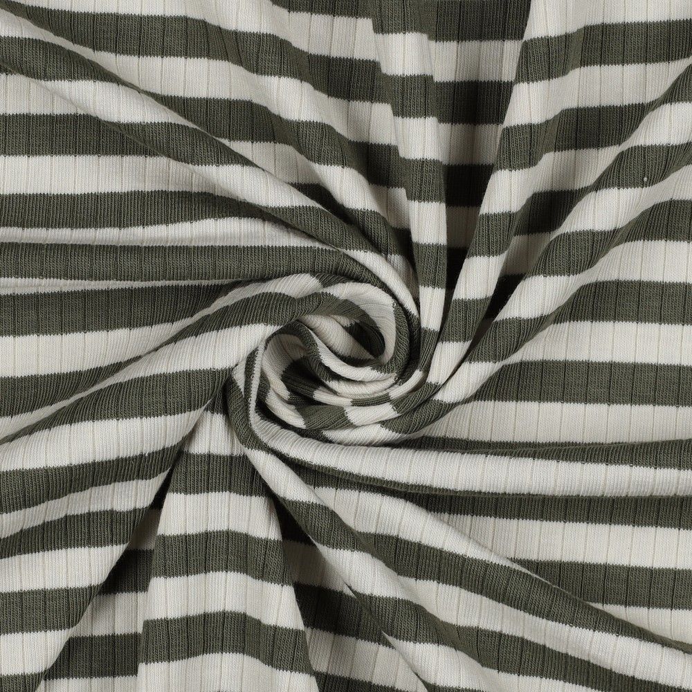 Jersey Ribbed YARN DYED STRIPE - Khaki