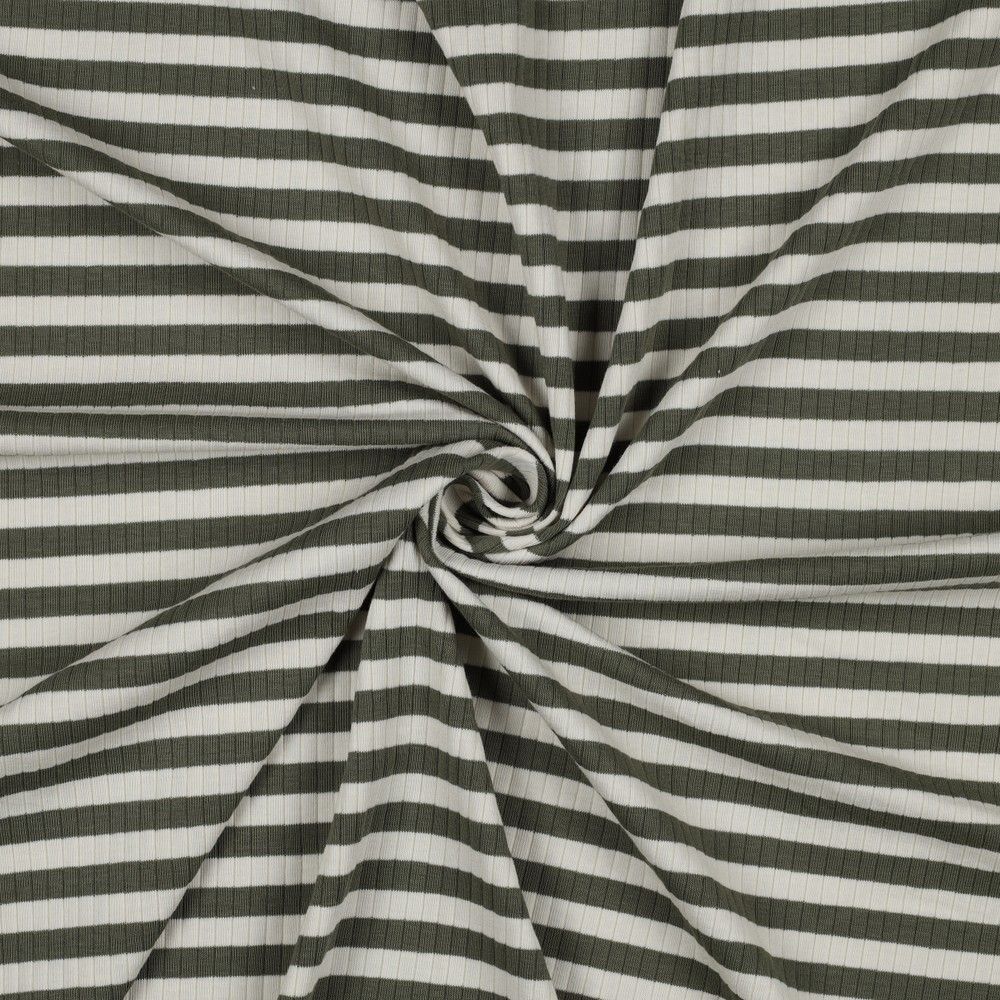 Jersey Ribbed YARN DYED STRIPE - Khaki