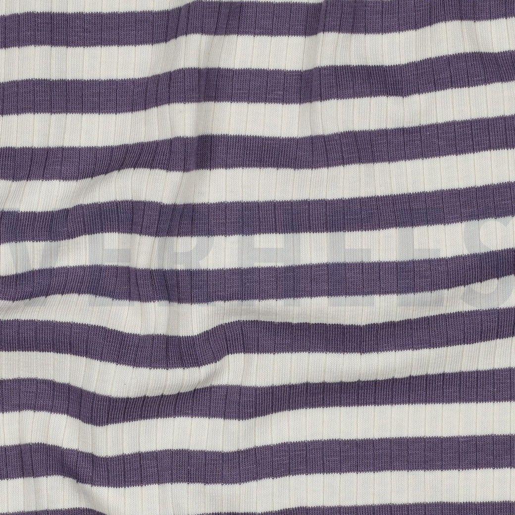 Jersey Ribbed YARN DYED STRIPE - Grape
