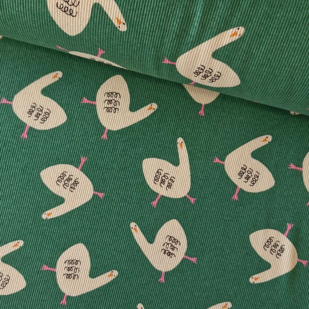 GOTS Jennifer Bouron Ribbed Cotton Jersey Geese