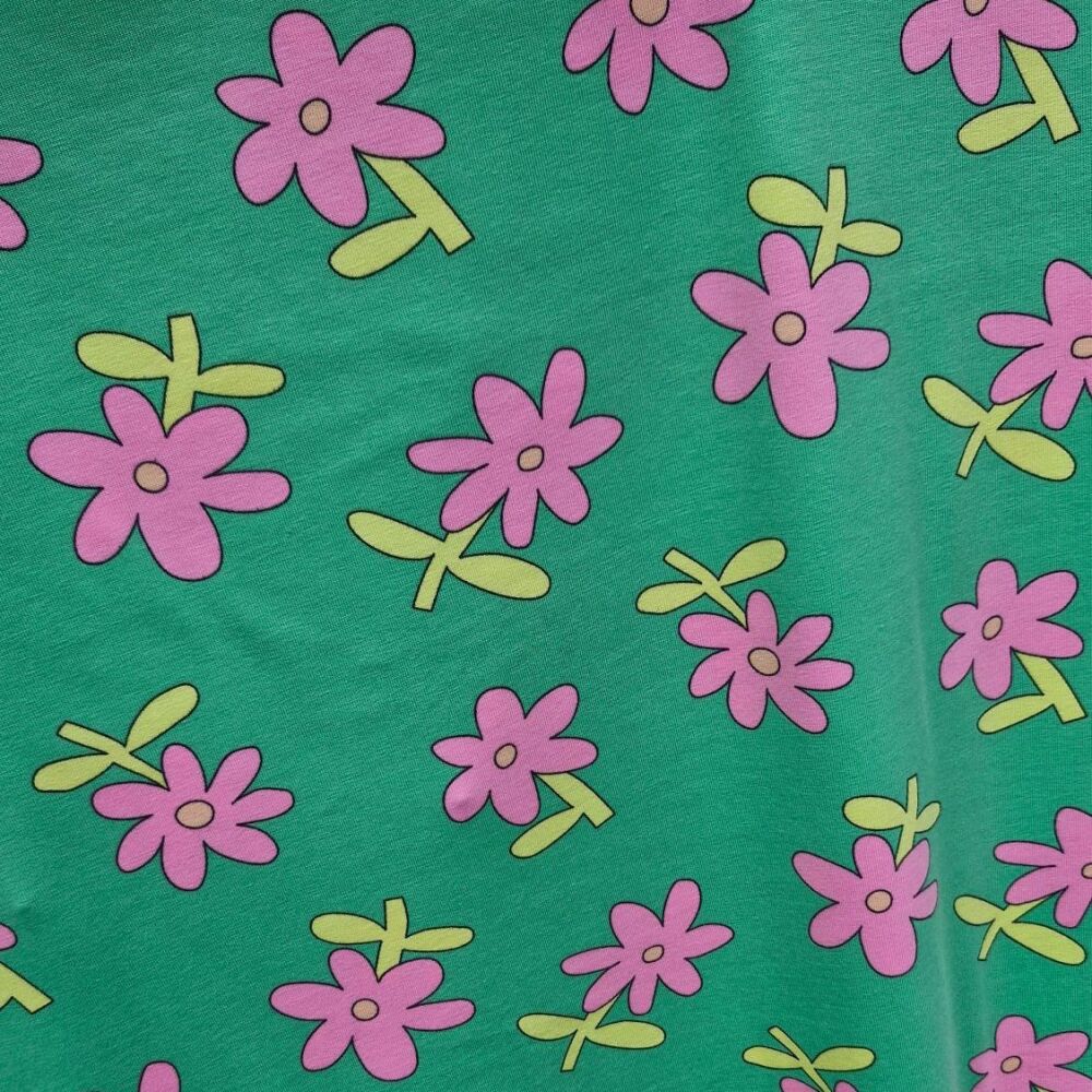 GOTS Jennifer Bouron Cotton Jersey Flowers Green