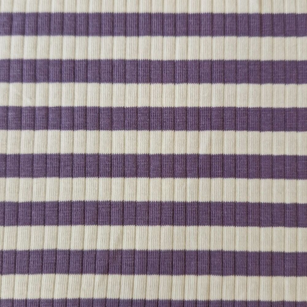 Jersey Ribbed YARN DYED STRIPE - Grape