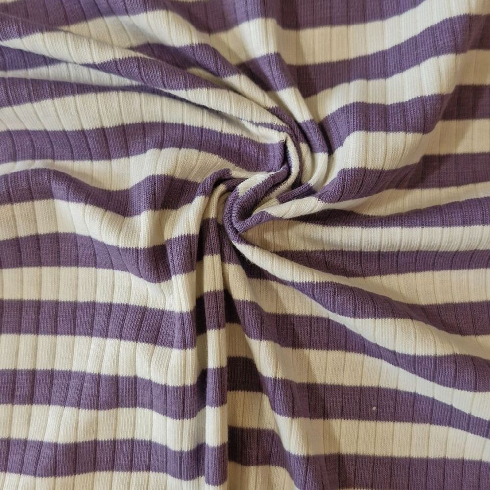 Jersey Ribbed YARN DYED STRIPE - Grape