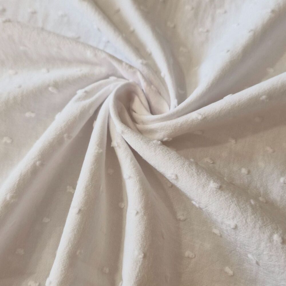 Dotty Cotton Fabric &ndash; White