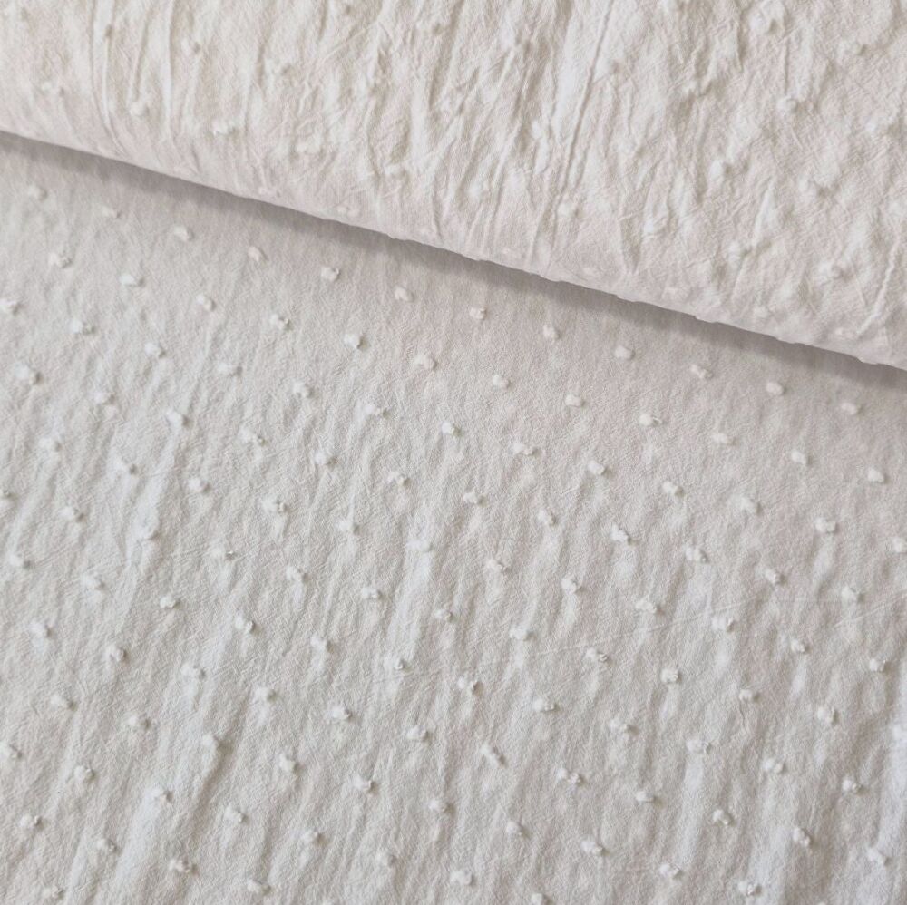 Dotty Cotton Fabric &ndash; White