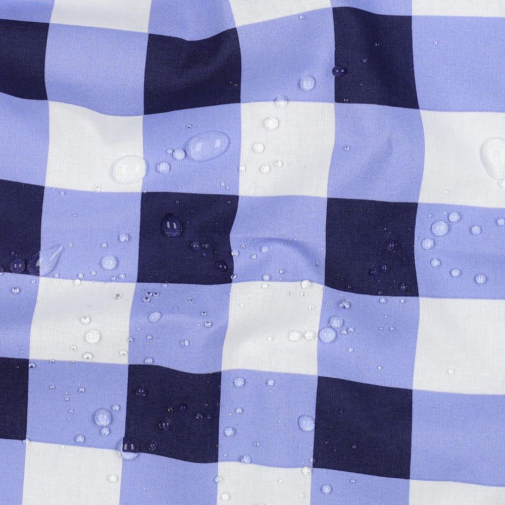 Coated Cotton Check Blue