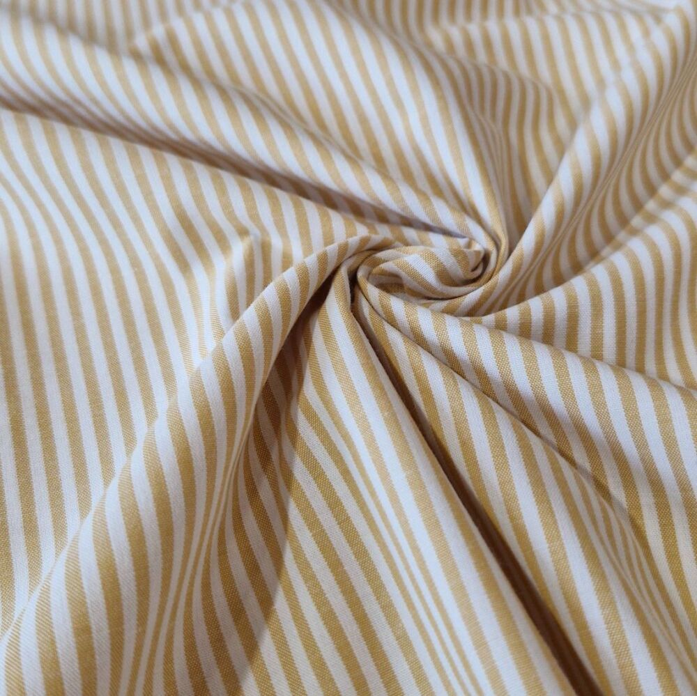 Yarn Dyed Cotton Stripes Ochre