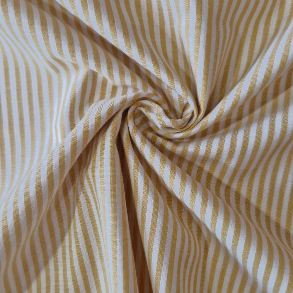 Yarn Dyed Cotton Stripes Ochre