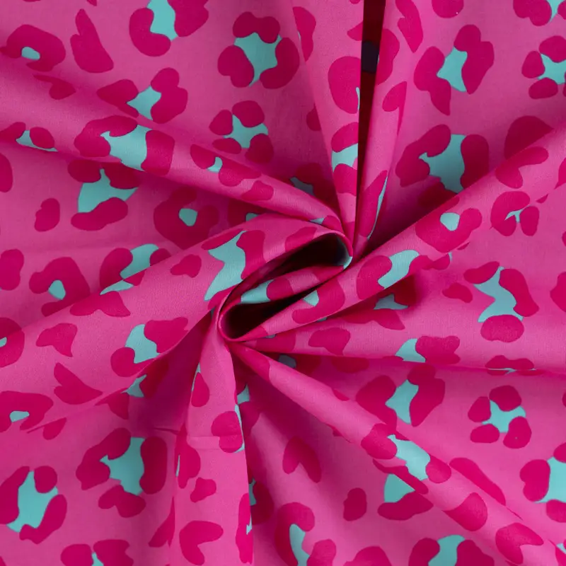 Cotton Voile Leopard Print hot Pink