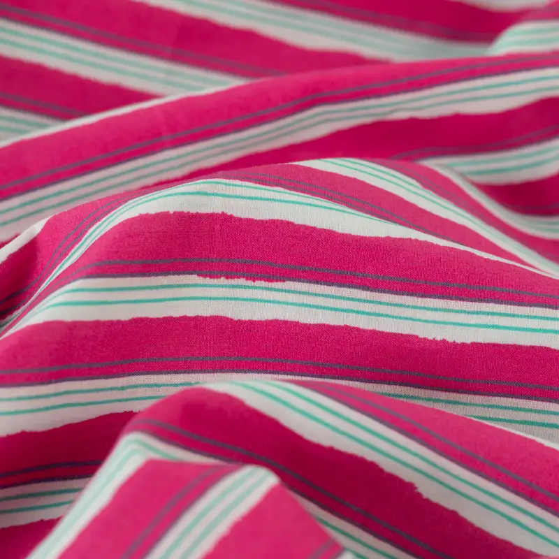 Cotton Voile Stripes Hot Pink