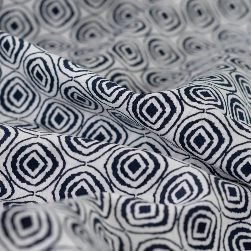 Cotton Voile Abstract Blue