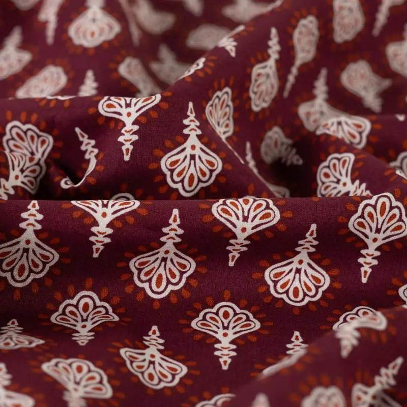 Cotton Voile Cognac Abstract