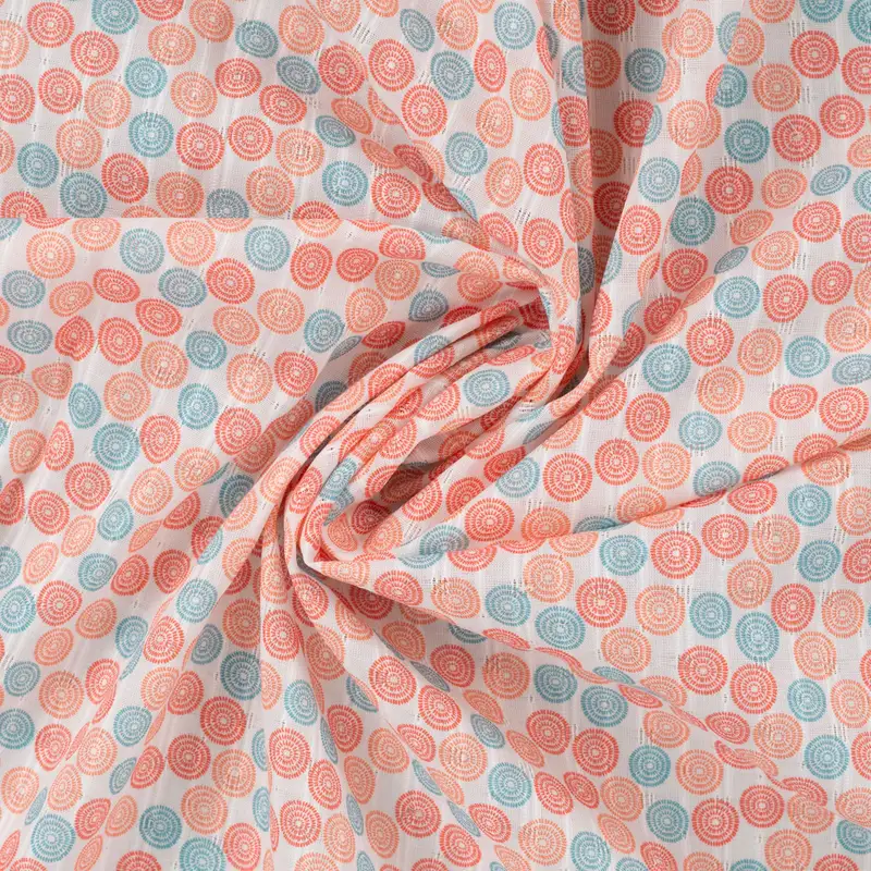 Cotton Dobby Digital Print Circles