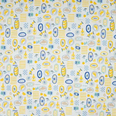 Cotton Bubble Digital Print Lemons