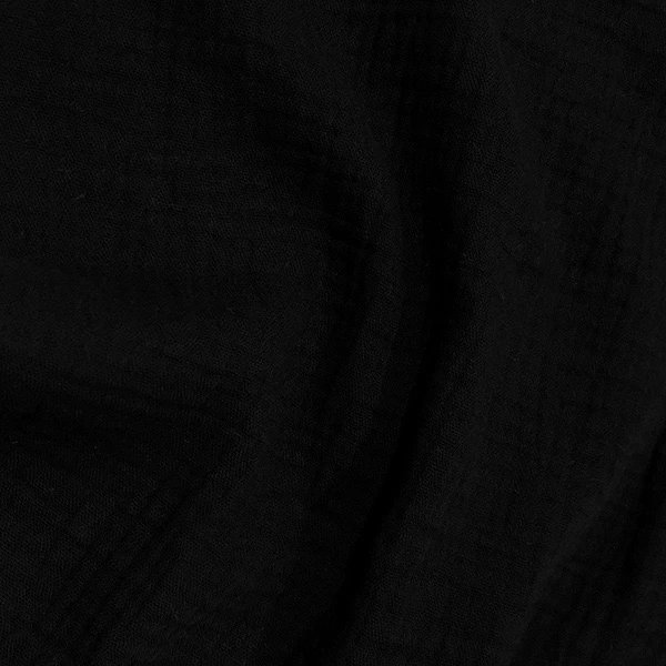Plain Double Gauze Fabric Black